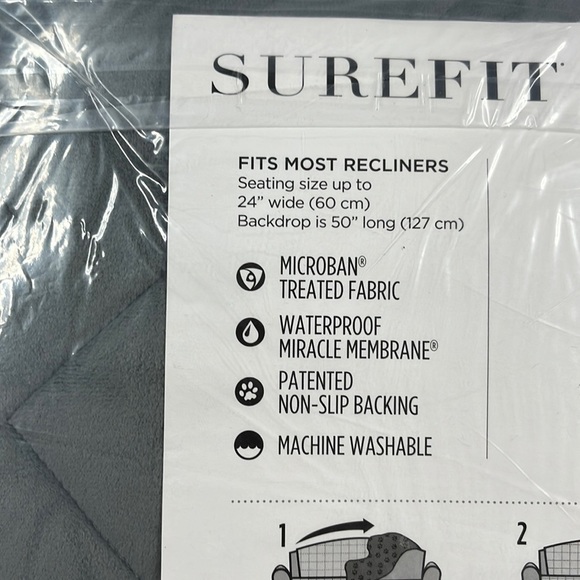 Surefit recliner cover. Color Grey.   Limit 1 per bundle due to weight. - Picture 2 of 4